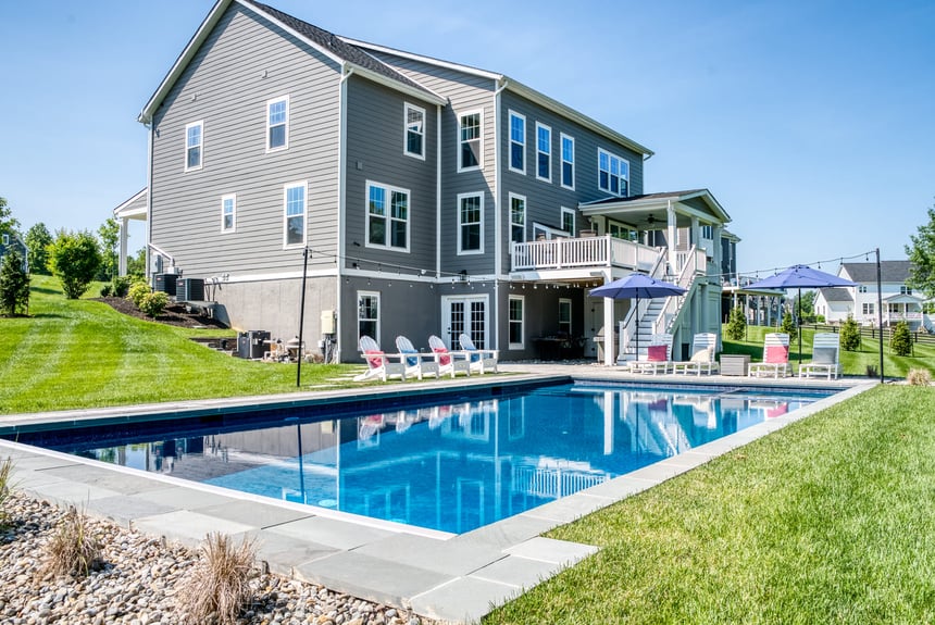 Custom rectangular pool build by Deckscapes of Virginia