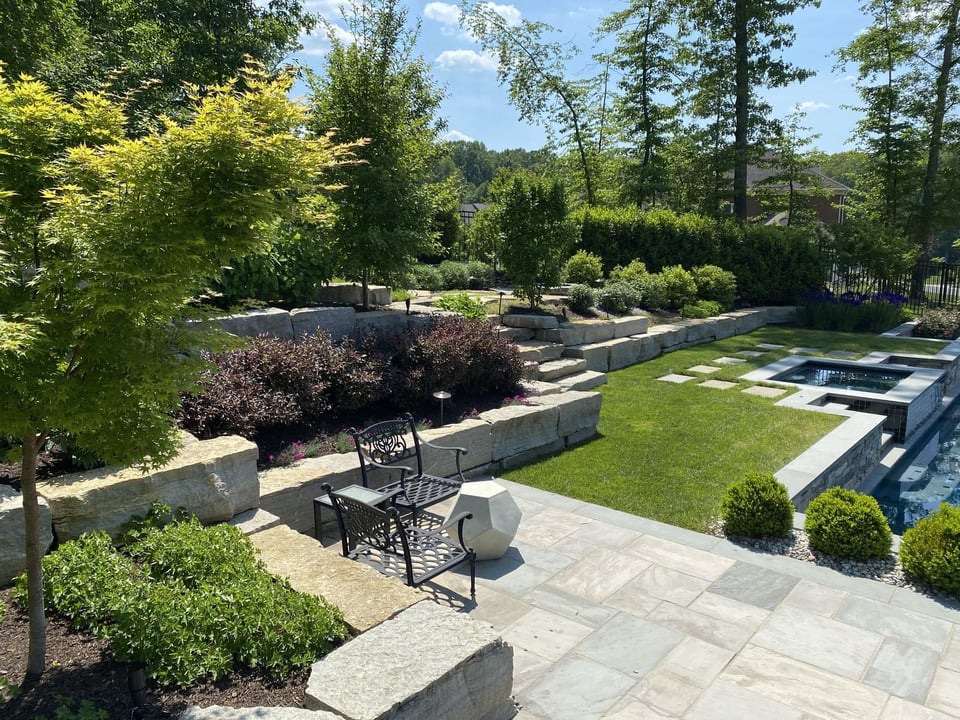 Patio and lanscaping design by Deckscapes of Virginia