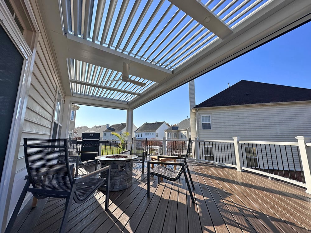 StruXure pergola with outdoor patio in Northern Virginia