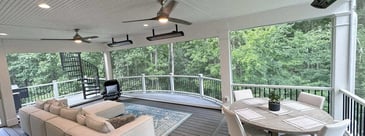 Main level of triple-story deck in Northern VA by Deckscapes of Virginia 