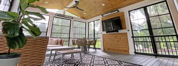 Northern VA custom screened-in porch interior by Deckscapes of VA 