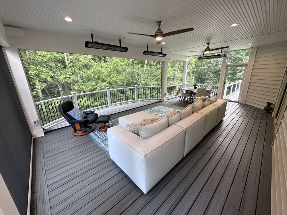 Main deck in Northern VA with Versatex PVC and beadboard ceiling paneling