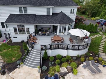 Patio and landscaping design by Deckscapes of Virginia