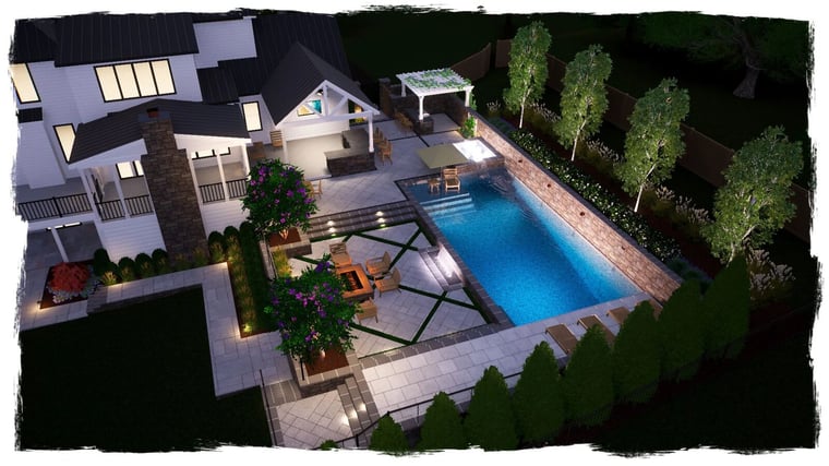 backyard pool and patio rendering in northern virginia