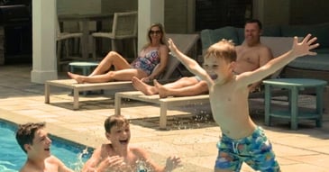 Family in a pool