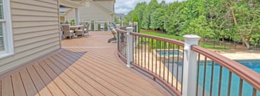 deck with curved guard rails in northern virginia