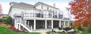 deck with under area spanning the whole house white in northern virginia