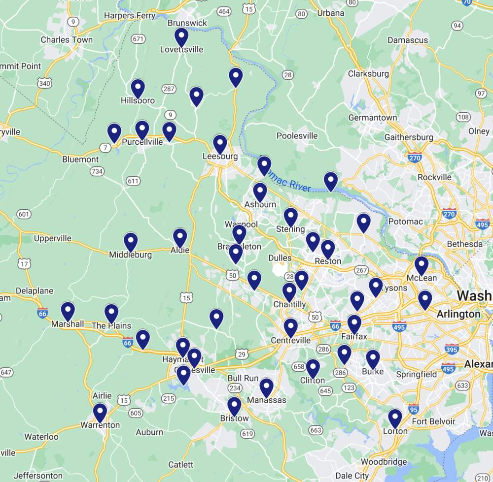 deckscapes of Virginia service area map in Northern Virginia