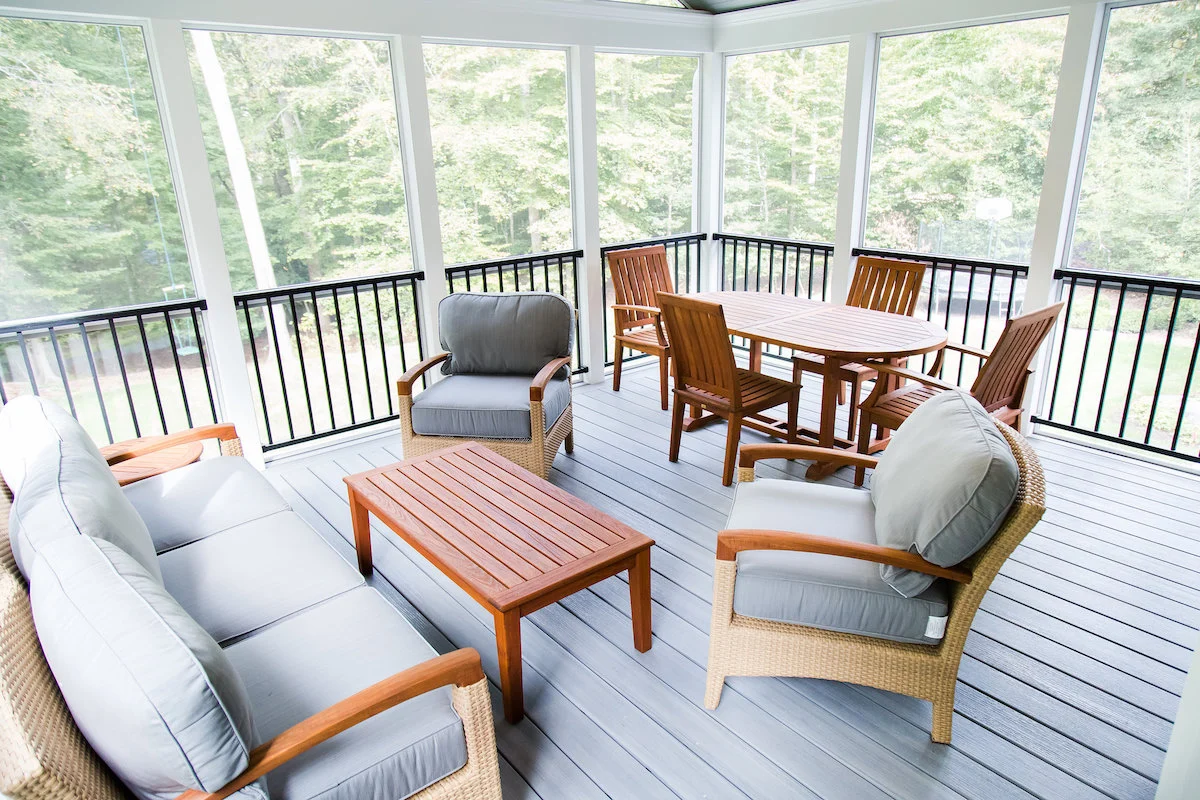 patio with furniture couches and chairs in northern virginia